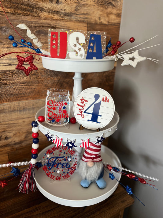 Fourth of July tier tray kit